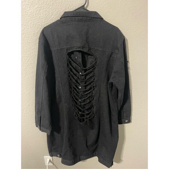 ❤️Thrill Black Denim Jacket 2X - Picture 6 of 7